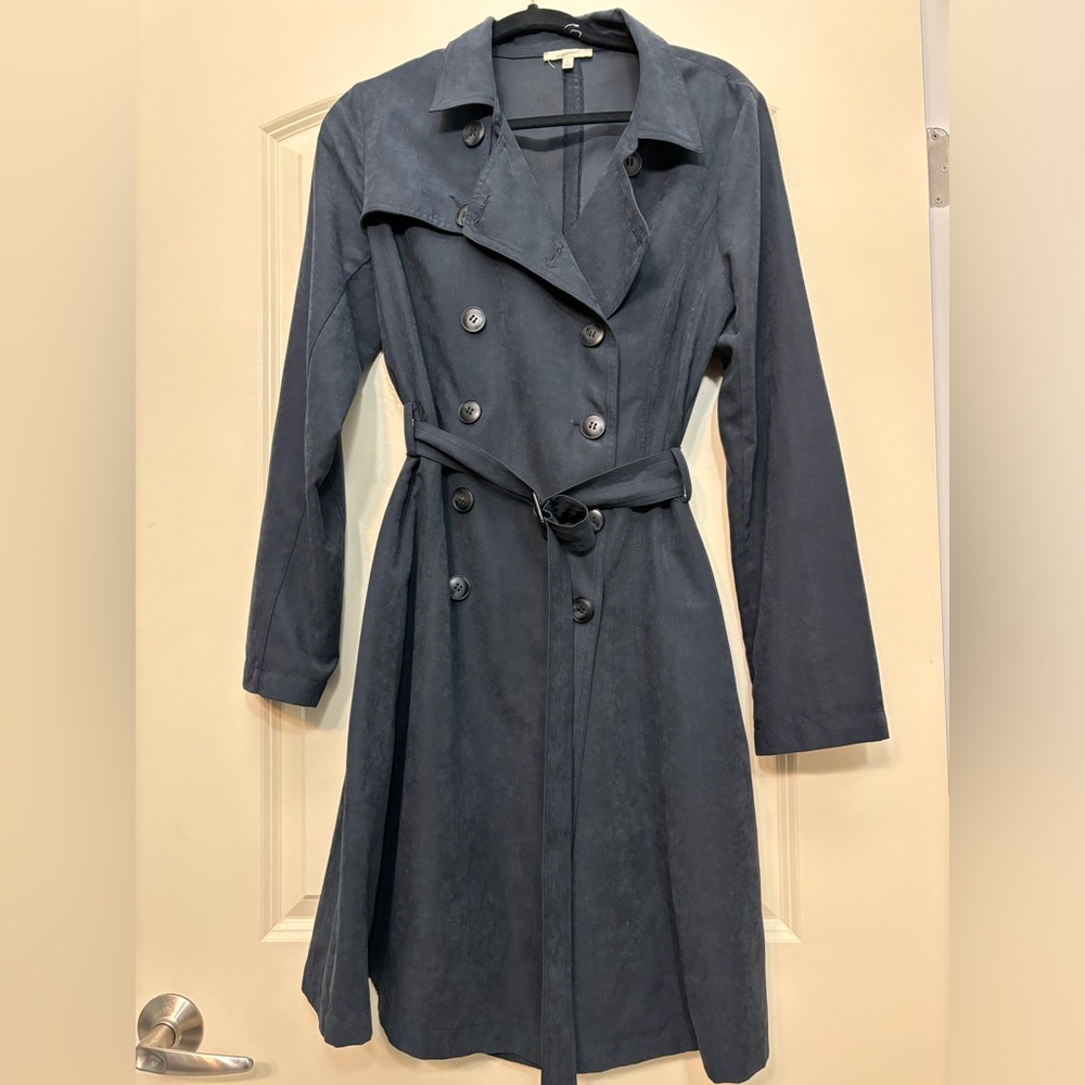 Navy Blue Mystree fashion trench coat, size L